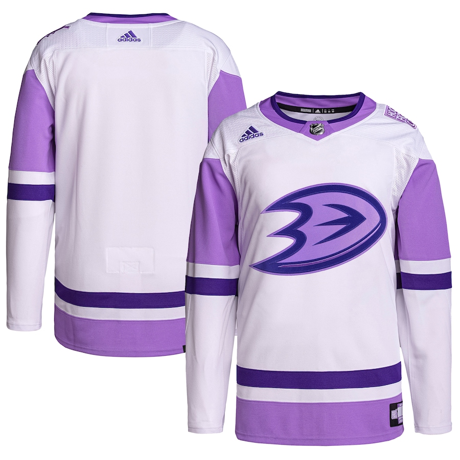 Men’s Arizona Coyotes White/Purple Hockey Fights Cancer Primegreen Authentic Blank Practice Jersey